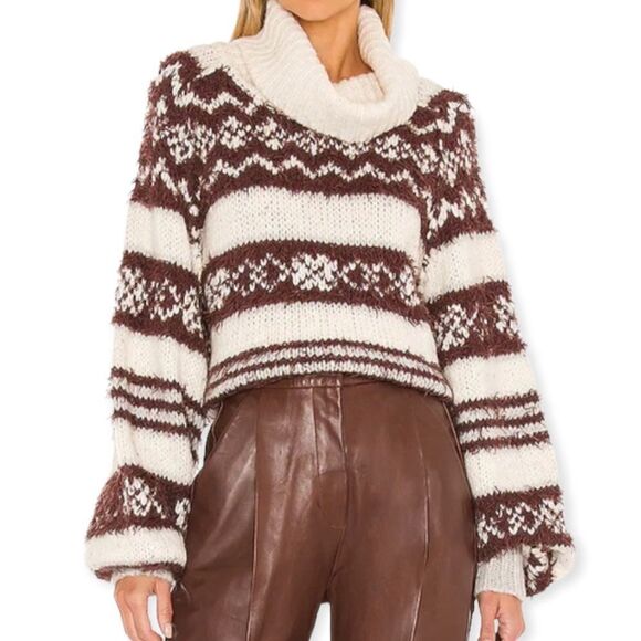 Free People Sweaters - Free People NWT WInter Fog Combo Check Me Out Pullover Sweater Size Large